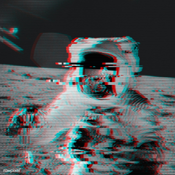 Astronaut in a spacesuit glitch style design resource | Free  illustration - 2342859