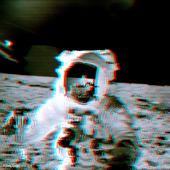 Astronaut in a spacesuit glitch style sticker overlay | Free  illustration - 2347947
