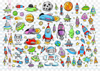Astronaut Outer space Cartoon Illustration - Vector cartoon creatures from outer space 