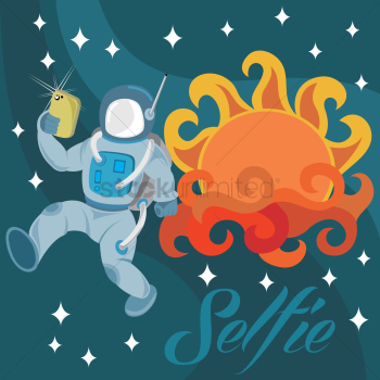 Astronaut taking selfie in space Astronaut taking selfie in space