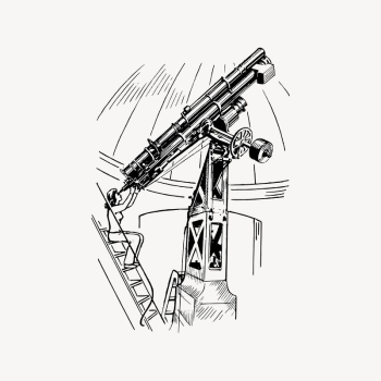 Astronomical telescope drawing, vintage object | Free Vector Illustration - rawpixel
