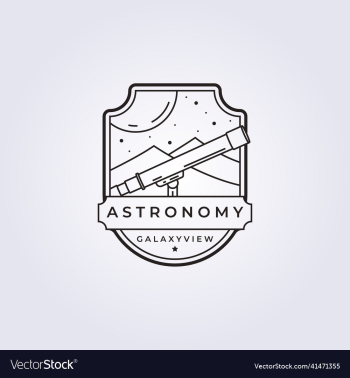 astronomy and telescope minimal line in badge