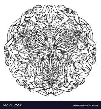 asymmetry black and white doodle floral mandala