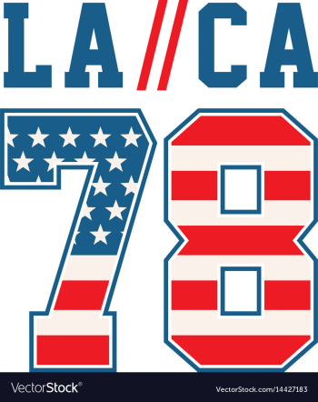  					Athletic la canumbers 78 vector image														