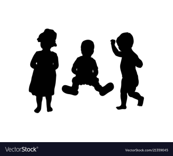 Attractive kids silhouette vector image Attractive kids silhouette vector image