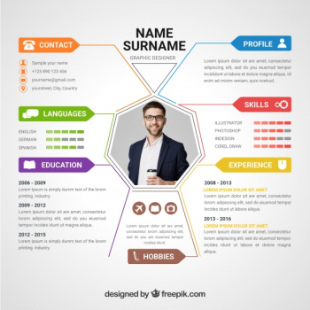 Attractive online curriculum template Free Vector Attractive online curriculum template Free Vector