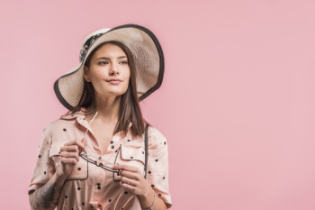 Attractive young woman in hat Attractive young woman in hat