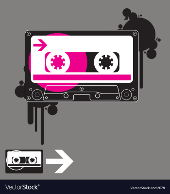 Audio tape old school vector image Audio tape old school vector image