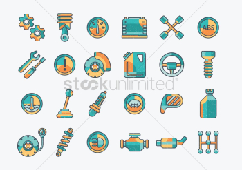 Auto parts icons Auto parts icons