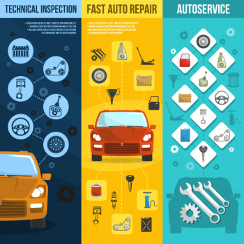 Auto service vertical banner set Auto service vertical banner set