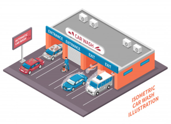Automatic car wash composition Free Vector Automatic car wash composition Free Vector