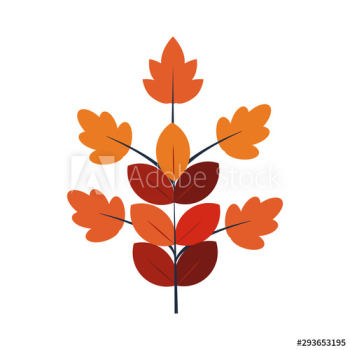 autumn branch with leafs seasonal icons autumn branch with leafs seasonal icons