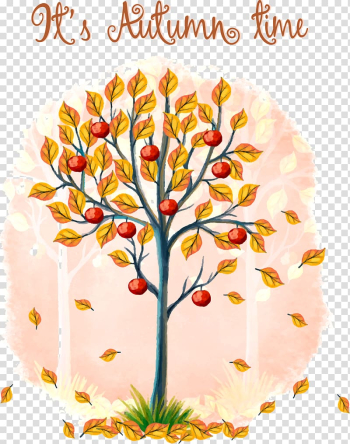 Autumn EPUB E-book, Drawing autumn deciduous trees transparent background PNG clipart