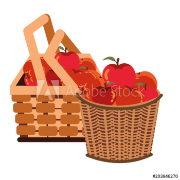 autumn fruits in basket seasonal icons autumn fruits in basket seasonal icons