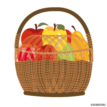 autumn fruits in basket seasonal icons autumn fruits in basket seasonal icons