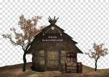 Autumn house of straw transparent background PNG clipart