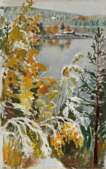 Autumn landscape, first snow, oil | Free Photo - rawpixel Autumn landscape, first snow, oil | Free Photo - rawpixel