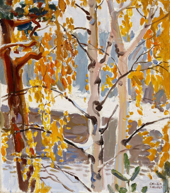 Autumn landscape, first snow, oil | Free Photo - rawpixel Autumn landscape, first snow, oil | Free Photo - rawpixel
