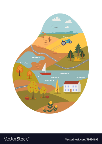 autumn landscape flat autumn landscape flat