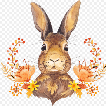 Autumn leaf color Harvest Thanksgiving - Cute bunny Autumn leaf color Harvest Thanksgiving - Cute bunny