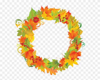 Autumn Leafs Border Frame Png Clipart Image Autumn - Autumn Wreath ...