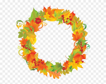 Autumn Leafs Border Frame Png Clipart Image Autumn - Autumn Wreath Clipart