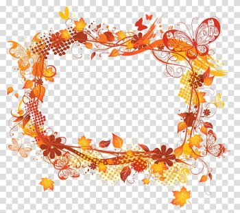 Autumn leaves border transparent background PNG clipart