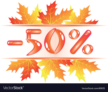 Autumn sale 50 percent discount vector image Autumn sale 50 percent discount vector image