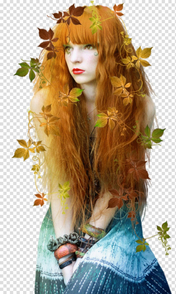 Autumn Season Woman September, curly transparent background PNG clipart