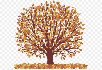 Autumn Tree Clip art - Autumn Tree with Falling Leaves Transparent Picture 