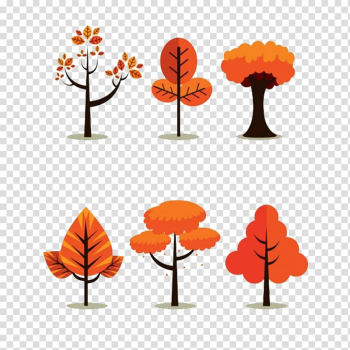 Autumn trees material transparent background PNG clipart