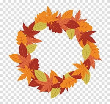 Autumn wreaths transparent background PNG clipart