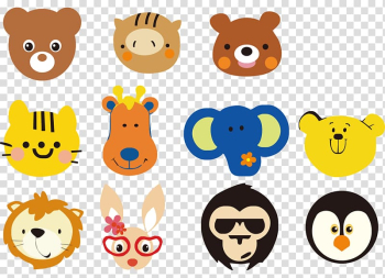 Avatar Animal , Cute cartoon painted animal heads transparent background PNG clipart Avatar Animal , Cute cartoon painted animal heads transparent background PNG clipart