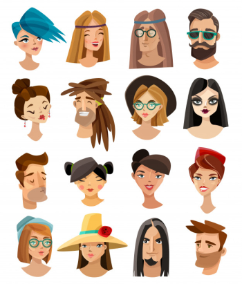 Avatars set in cartoon style Free Vector Avatars set in cartoon style Free Vector