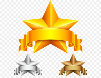 Award Stock illustration Star Clip art - Gold five-pointed star 