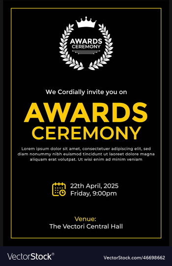 awards ceremony invitation card design template