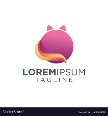 Awesome colorful cat logo design vector image Awesome colorful cat logo design vector image