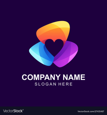 Awesome colorful love logo design vector image Awesome colorful love logo design vector image