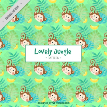 Awesome pattern with monkeys and bananas
