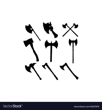 axe set collection silhouette design axe set collection silhouette design
