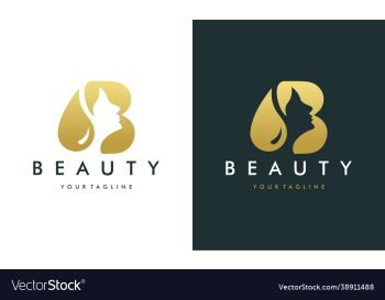 b letter luxury beauty face logo b letter luxury beauty face logo