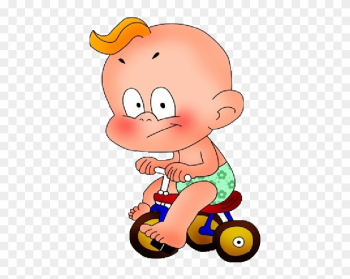 Baby Boy Cartoon Party Clip Art Images - Baby On Bike Cartoon