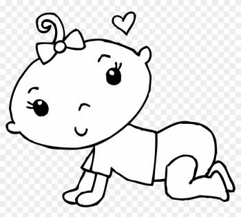 Baby Boy Clipart Black And White - Baby Girl Coloring Page