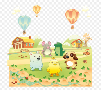 Baby Farm Animals Livestock Illustration - Vector Happy Farm Baby Farm Animals Livestock Illustration - Vector Happy Farm