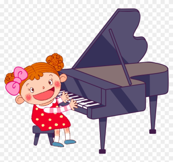Baby Games Cartoon Illustration - Cartoon Girl Playing Piano Baby Games Cartoon Illustration - Cartoon Girl Playing Piano