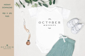 Baby Girl Mockup | Mock up bodysuit | JPG | PSD smart object