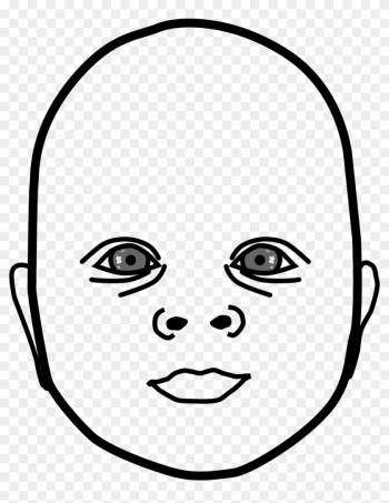 Baby Head Bald Infant Suckling Png Image - Blank Drawing Baby Face