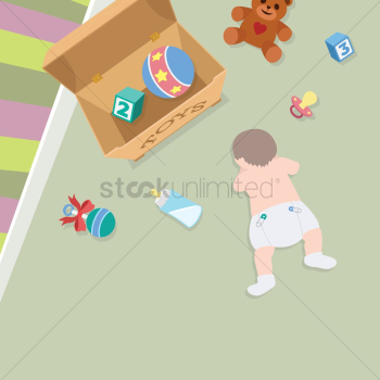 Baby in a playroom Baby in a playroom