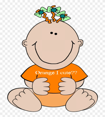 Baby Orange Cute Image - Baby Girl Clip Art