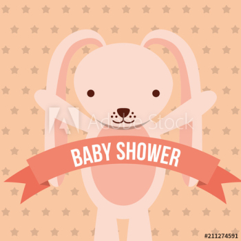 baby shower pink bunny ribbon dots background card baby shower pink bunny ribbon dots background card